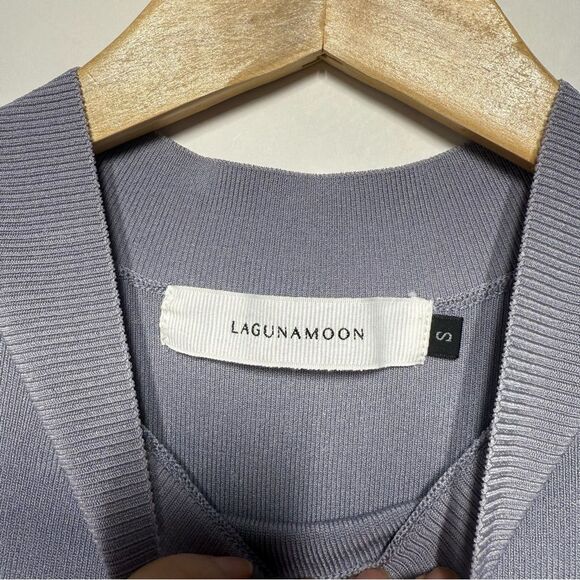 Laguna Moon Pleated Tiered Knit Dress in Blue S NWOT - Picture 11 of 16